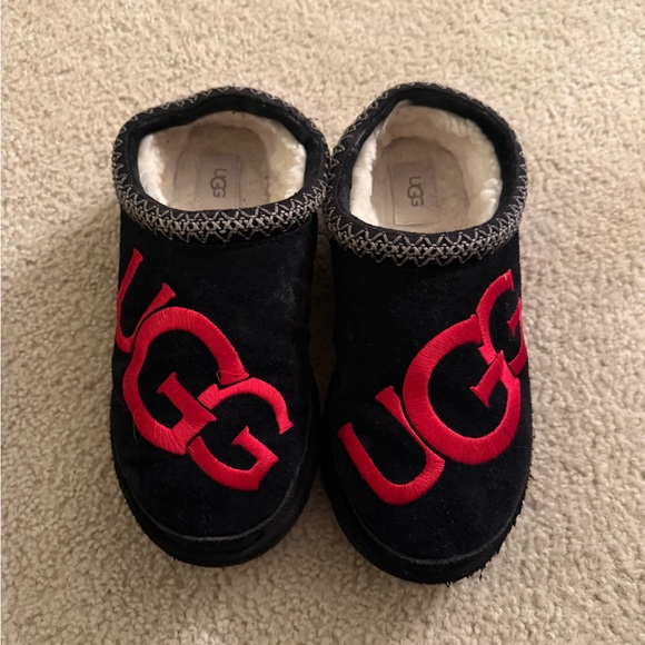 UGG Black Shoes with Red Logo